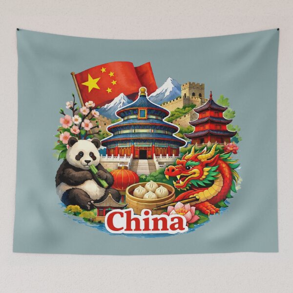 Item preview, China Great Wall, Panda, Dragon, Temple of Heaven designed and sold by Myra365Art.