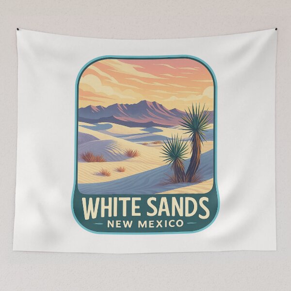 Item preview, White Sands New Mexico Sunset Over Gypsum Dunes and Desert Flora designed and sold by Places On Earth.