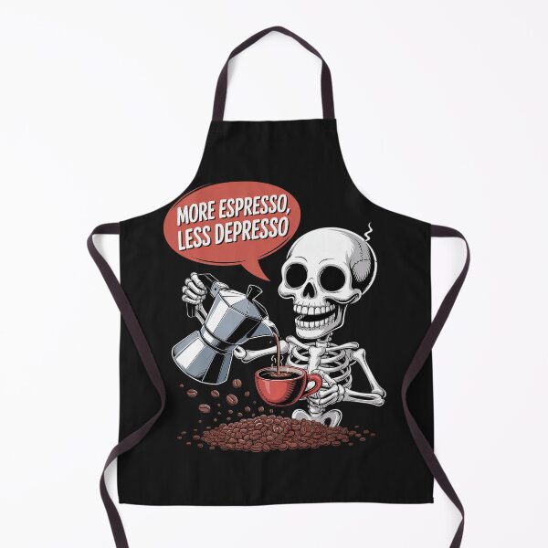 Item preview, More Espresso Less Depresso Skeleton Coffee Humor Lovers designed and sold by Bstilablhot.