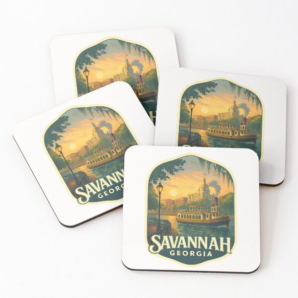 Item preview, Savannah Georgia Riverfront with Historic City Hall and Ferry Boat designed and sold by Places On Earth.