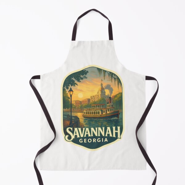 Item preview, Savannah Georgia Riverfront with Historic City Hall and Ferry Boat designed and sold by Places On Earth.