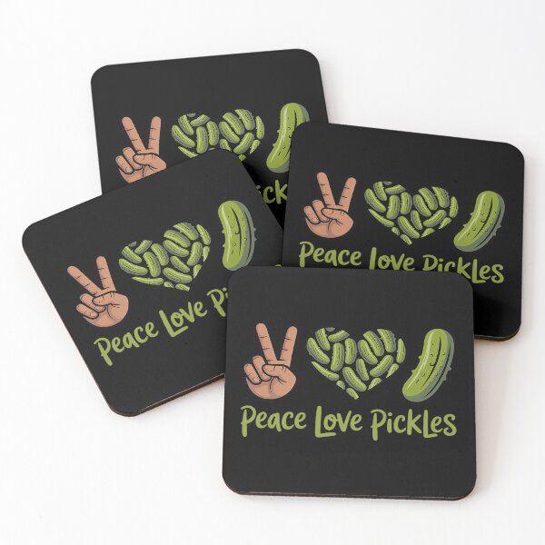 Item preview, Pickle Lover Peace Love Pickles Cucumber Canned Pickle Jar designed and sold by Libbysharts.