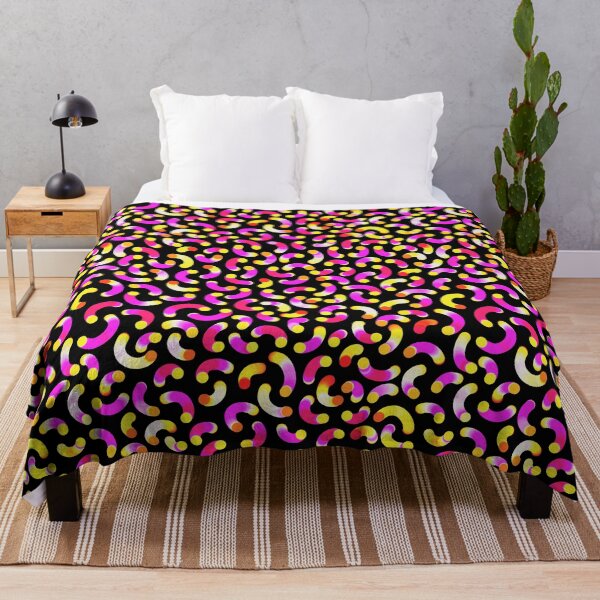 Item preview, Rainbow Squiggles - Multicolored Pink Yellow Orange on Black designed and sold by thecolorbirdie.