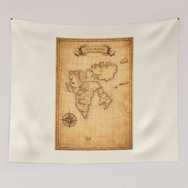 Item preview, Svalbard Norway Longyearbyen Vintage Map Arctic Nation Gateway To The North Pole designed and sold by GraTEEtude.