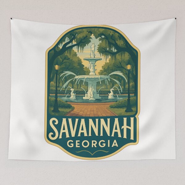 Item preview, Forsyth Fountain in Historic Forsyth Park, Savannah Georgia designed and sold by Places On Earth.