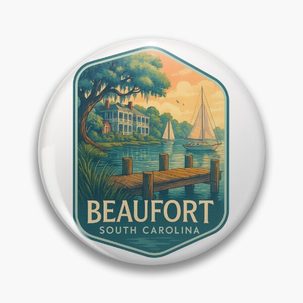 Artikelvorschau, Historische Uferpromenade mit Segelbooten und Südstaatenhäusern, Beaufort, South Carolina entworfen und verkauft von Places On Earth.