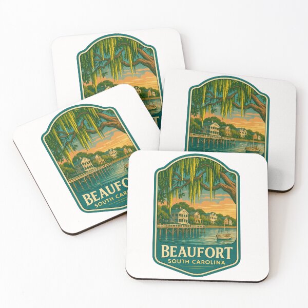 Item preview, Sunset over Waterfront and Antebellum Homes, Beaufort South Carolina designed and sold by Places On Earth.
