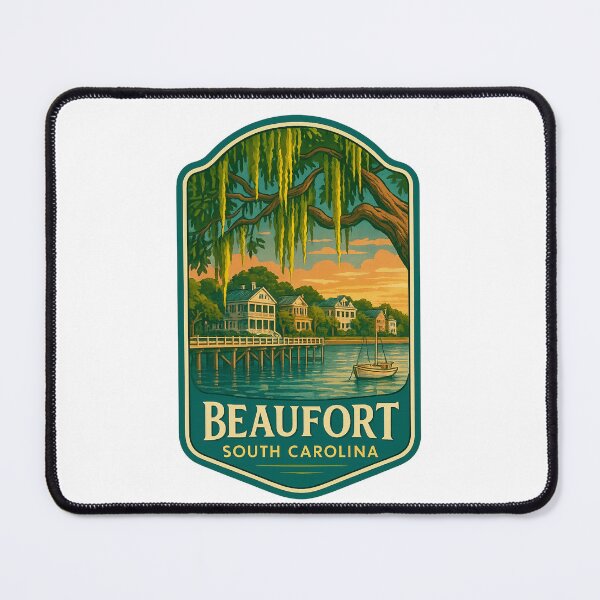 Item preview, Sunset over Waterfront and Antebellum Homes, Beaufort South Carolina designed and sold by Places On Earth.