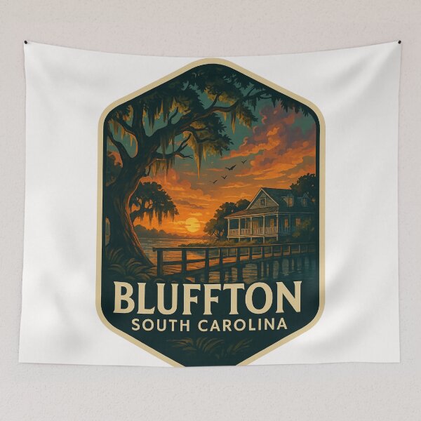 Item preview, Bluffton South Carolina Cottage and Marsh at Sunset designed and sold by Places On Earth.