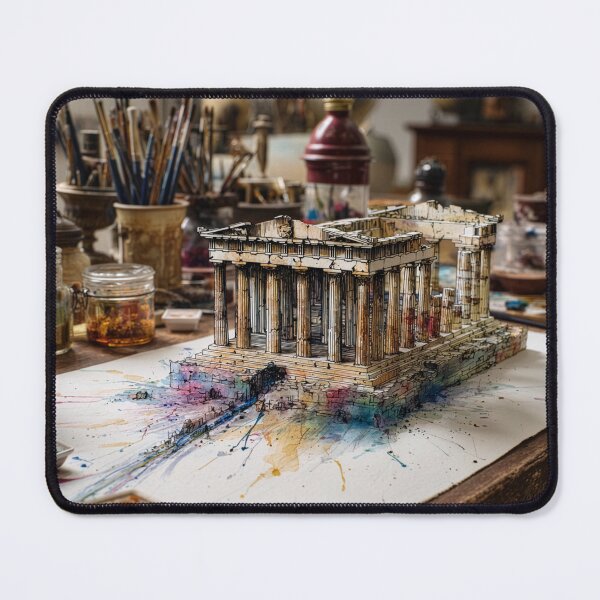 Item preview, Pen and Ink Parthenon on Artist's Desk designed and sold by Tridentulus.