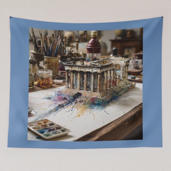 Item preview, Pen and Ink Parthenon on Artist's Desk designed and sold by Tridentulus.