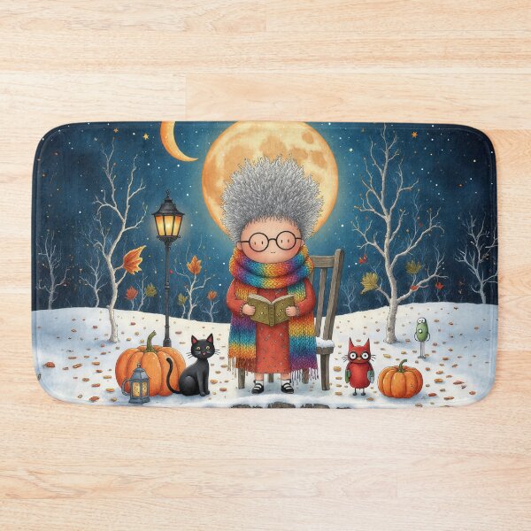 Item preview, Moonlit Storytime on a Winter Bridge – Whimsical Night Illustration designed and sold by Whimsical Hug.
