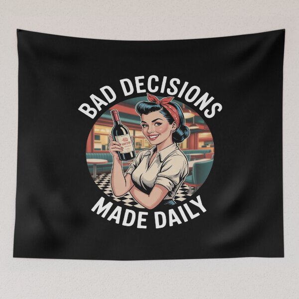 Item preview, Pin-Up Wine Lover Design Bad Decisions designed and sold by Libbysharts.