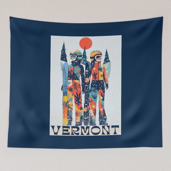 Item preview, Vermont Ski Trip Folk Art | Winter Sports Series designed and sold by SHELOPS.