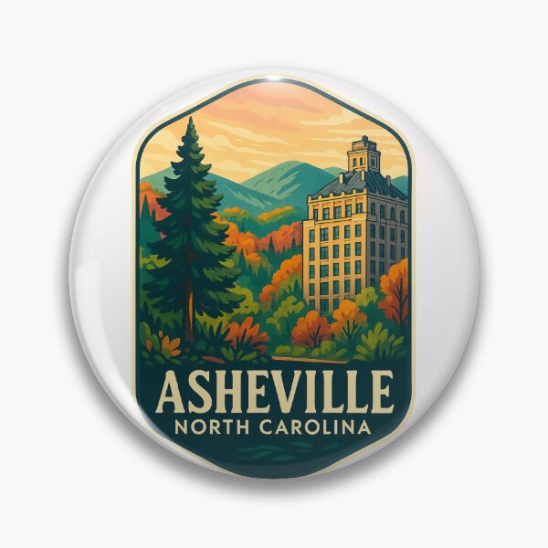 Item preview, Asheville North Carolina Skyline with Autumn Foliage and Blue Ridge Mountains designed and sold by Places On Earth.