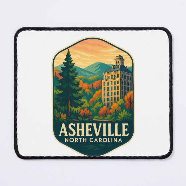 Item preview, Asheville North Carolina Skyline with Autumn Foliage and Blue Ridge Mountains designed and sold by Places On Earth.