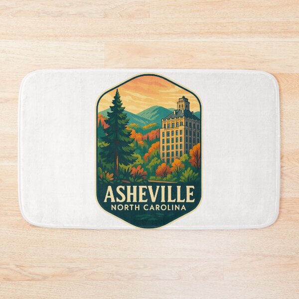 Item preview, Asheville North Carolina Skyline with Autumn Foliage and Blue Ridge Mountains designed and sold by Places On Earth.