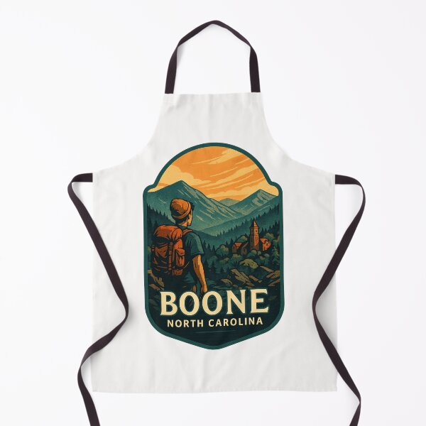 Item preview, Boone North Carolina Mountains and Church View with Hiker designed and sold by Places On Earth.