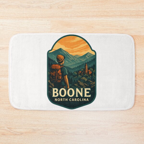 Item preview, Boone North Carolina Mountains and Church View with Hiker designed and sold by Places On Earth.