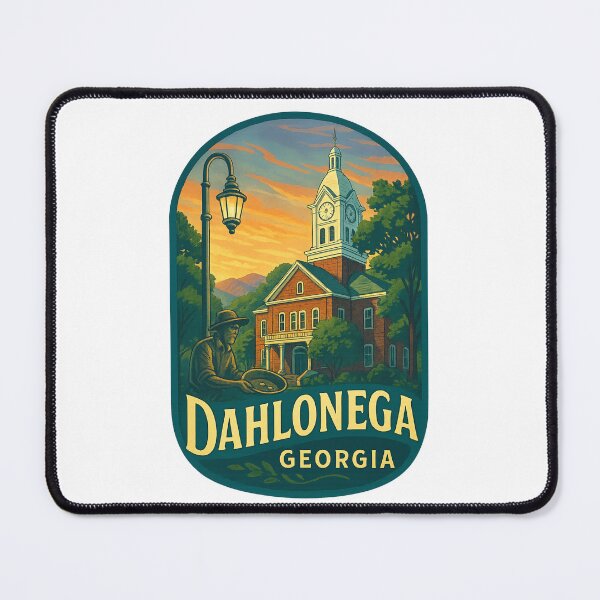 Item preview, Dahlonega Georgia Courthouse with Gold Panner and Lamp Post designed and sold by Places On Earth.
