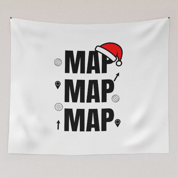 Item preview, MAP Christmas Geospatial Typography designed and sold by SpatialPost.