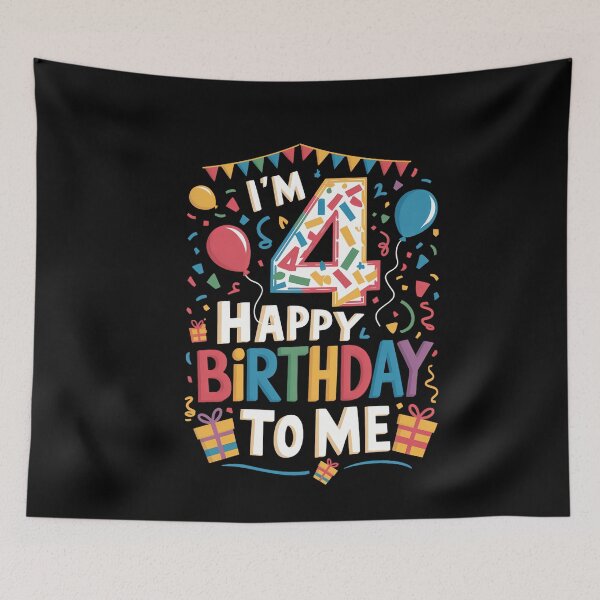 Item preview, 4th Happy Birthday To Me Boys Girls I'm 4 Years Old designed and sold by CruelShadesSt.