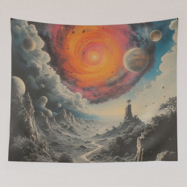 Item preview, Otherworldly landscape under cosmic turbulence designed and sold by Mianku | Für das Leben.
