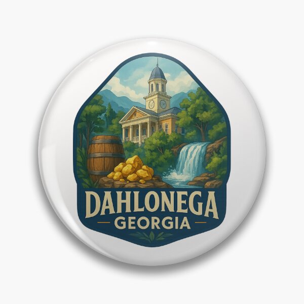 Item preview, Dahlonega Georgia Courthouse with Gold and Waterfall designed and sold by Places On Earth.