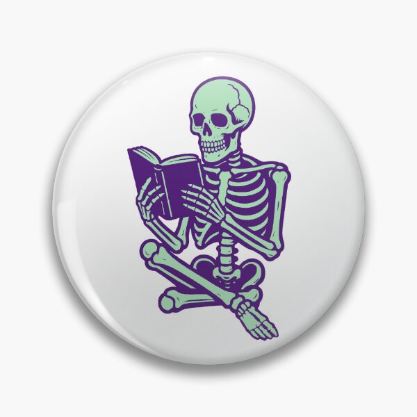 Item preview, Skeleton Reading Book Cute Spooky Nerd Illustration designed and sold by Horrify.