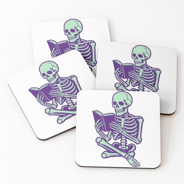 Item preview, Skeleton Reading Book Cute Spooky Nerd Illustration designed and sold by Horrify.