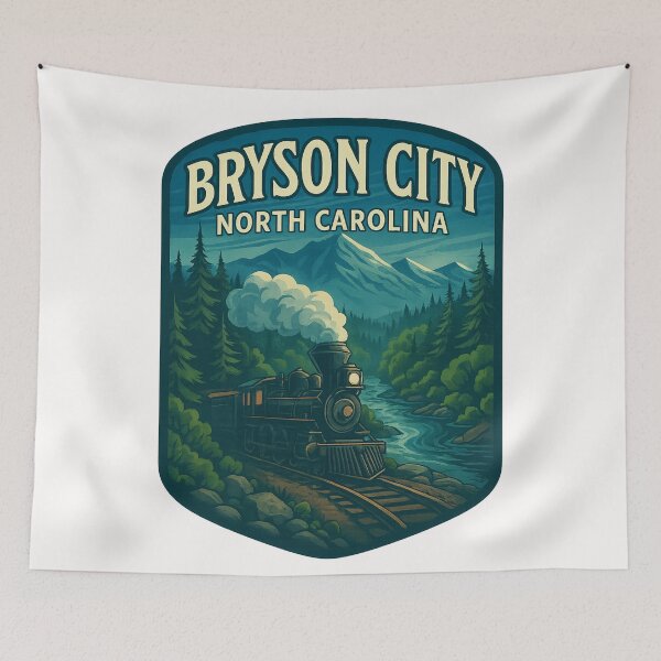Item preview, Bryson City North Carolina Train and River in Smoky Mountains designed and sold by Places On Earth.