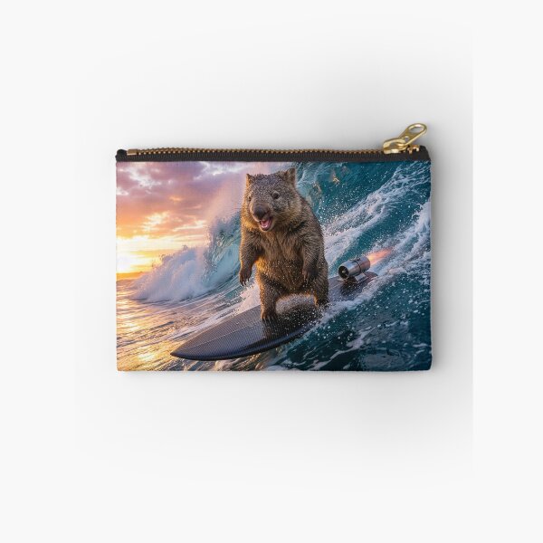 Item preview, Surfin' Wombat Rides a Wave designed and sold by Tridentulus.