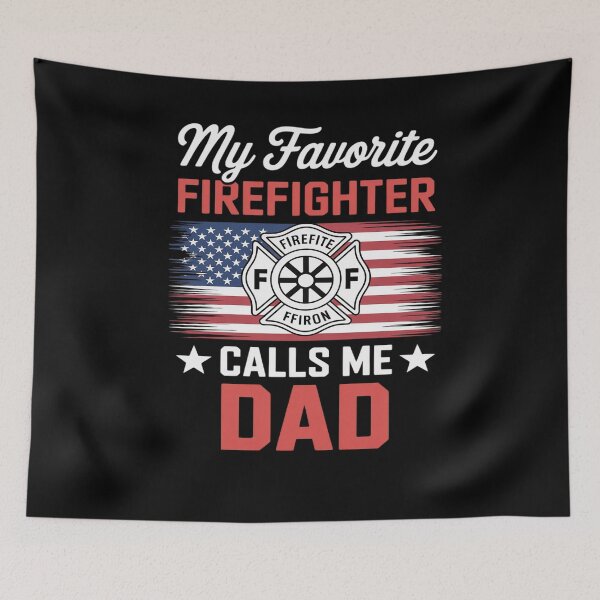 Item preview, My Favorite Firefighter Calls Me Dad USA Flag Fathers Day designed and sold by Bstilablhot.