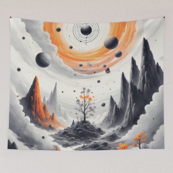 Item preview, Mystical landscape with celestial bodies and a tree designed and sold by Mianku | Für das Leben.