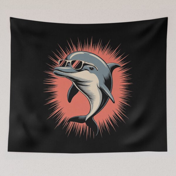 Item preview, Playful Dolphin with Shades for a Fun Summer Feel designed and sold by Tatianamiobi.