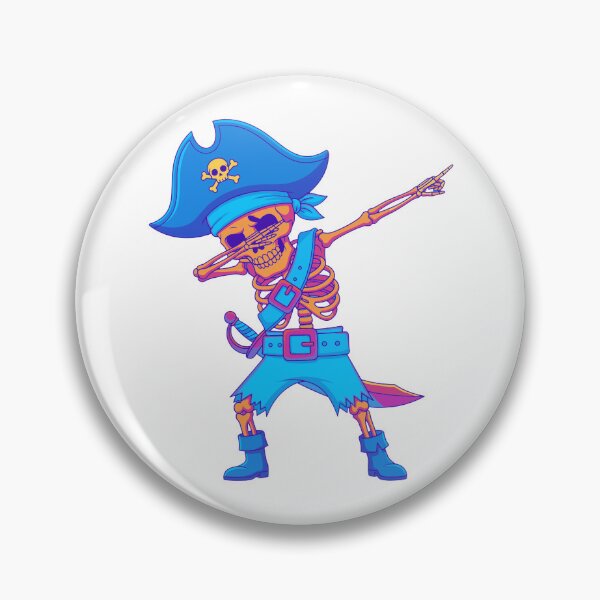 Item preview, Dabbing Pirate Skeleton Funny Neon Cartoon Illustration designed and sold by Horrify.