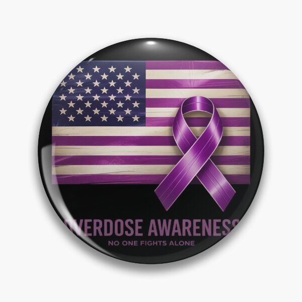 Item preview, Nobody Fights Alone Overdose Awareness American Flag Purple designed and sold by Bstilablhot.