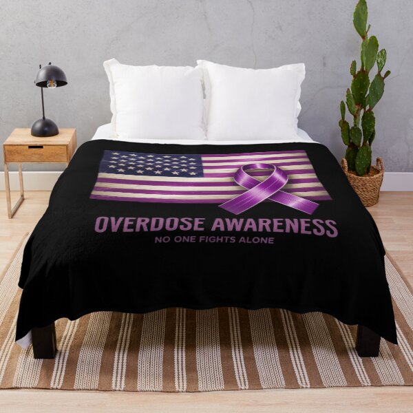 Item preview, Nobody Fights Alone Overdose Awareness American Flag Purple designed and sold by Bstilablhot.