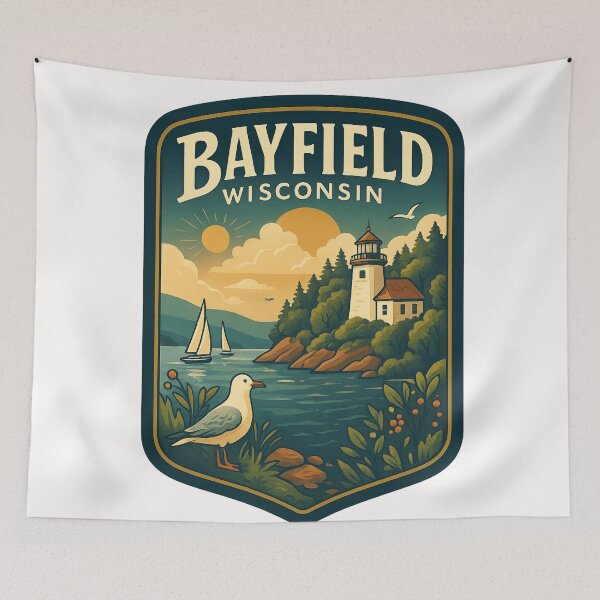 Item preview, Bayfield Wisconsin Lighthouse and Sailboats on Lake Superior designed and sold by Places On Earth.