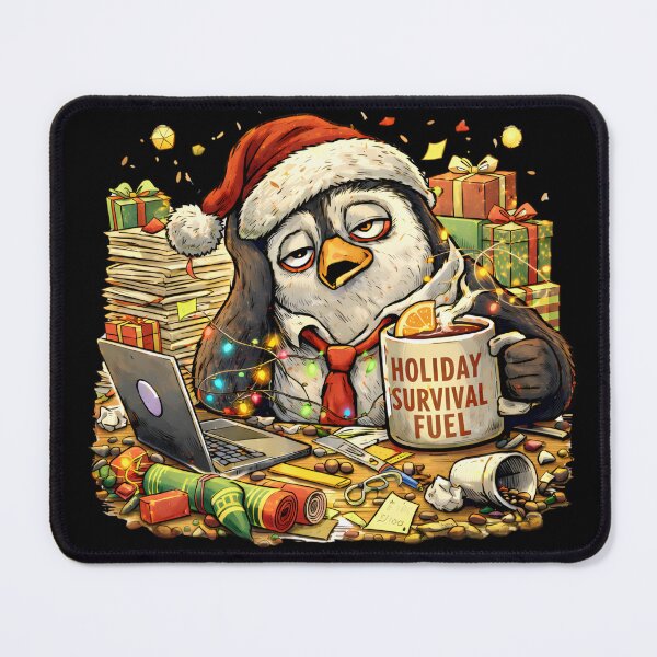 Item preview, Holiday Survival Fuel – Funny Christmas Penguin with Coffee – Office & Christmas Stress Humor Design designed and sold by Hischers Solution.