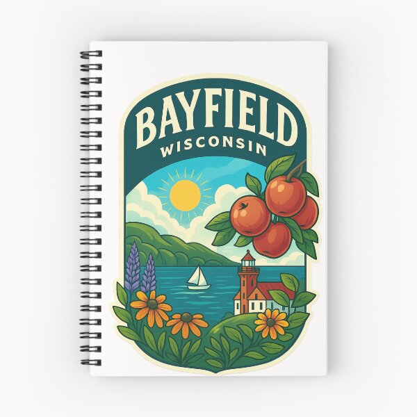 Item preview, Bayfield Wisconsin Lake Superior View with Lighthouse and Fruit designed and sold by Places On Earth.