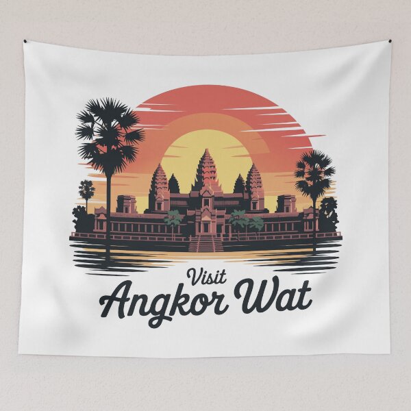 Item preview, Retro Cambodia Temple Mystical Angkor Wat designed and sold by Blok45.