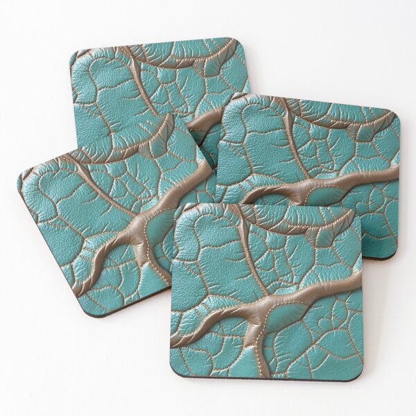 Item preview, Teal and Mocha Mousse Leather Texture designed and sold by SolaoLab.