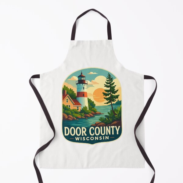 Item preview, Door County Wisconsin Lighthouse with Cabin and Trees at Sunset designed and sold by Places On Earth.