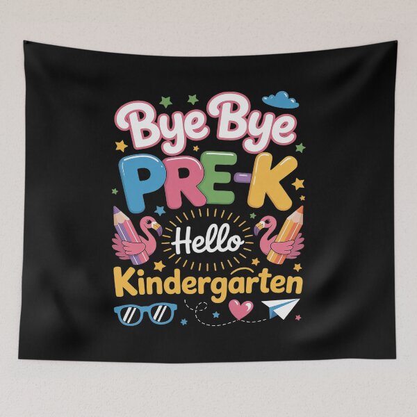 Item preview, Bye Bye Prek Hello Kindergarten Flamingo Back to School  designed and sold by catsdothingz.