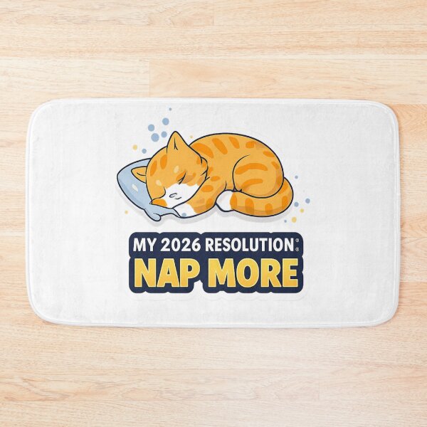 Item preview, My 2026 Resolution: Nap More – Cute Sleeping Cat New Year Design designed and sold by CraftLum.