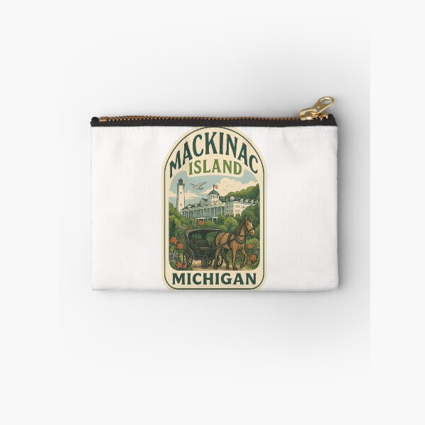 Item preview, Mackinac Island Michigan Grand Hotel with Lighthouse and Horse Carriage designed and sold by Places On Earth.