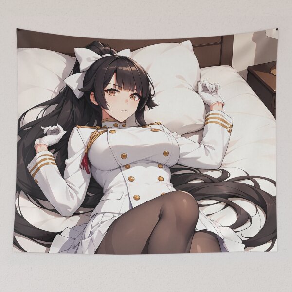 Item preview, Anime Atago Azur Lane Fox Officer Relaxing on Bed designed and sold by mildaclairmo.