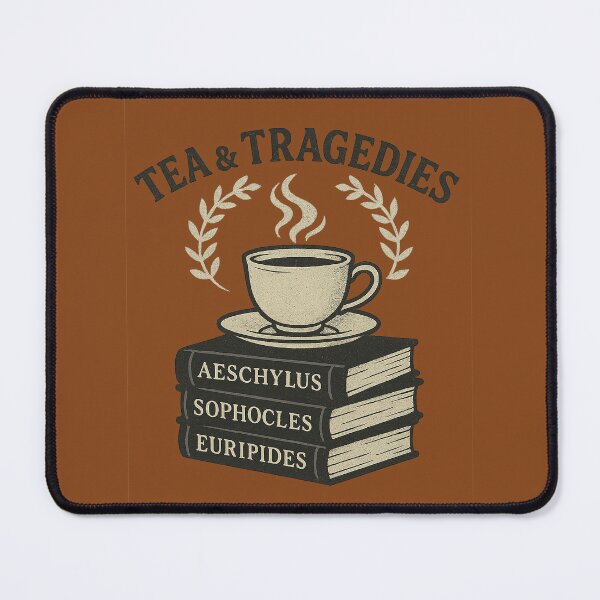 Item preview, Tea & Tragedies – Dark Academia Literature Coffee Illustration designed and sold by Mouraludia.