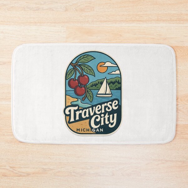 Item preview, Traverse City Michigan Cherries and Sailboat on Lake Michigan designed and sold by Places On Earth.